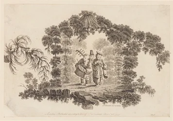 Three Figures Playing Musical Instruments, from 