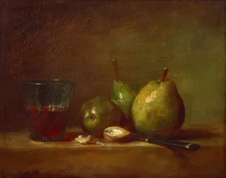 Pears, Walnuts, and a Glass of Wine. Around 1768