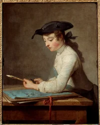 Young Cartoonist Carving His Pencil