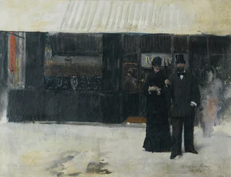 Couple in front of a jewellery shop