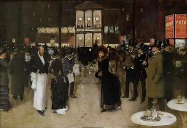 The Boulevard Montmartre, Night, in Front of the Theatre of Varieties, ca 1885