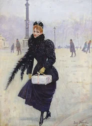 Parisian Woman in the Place de la Concorde