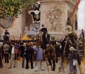 The Funeral of Victor Hugo (1802-85) at the Arc de Triomphe, 1885