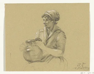 Seated Girl with a Large Jug