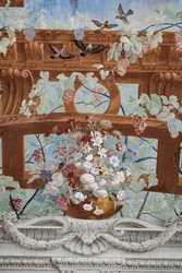 Vine shoots, grapes, flowers and birds (detail)