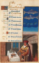 Hours of Louis XII (formerly Hours of Henry VII), Calendar Leaf for the Month of February, c.1490-1510