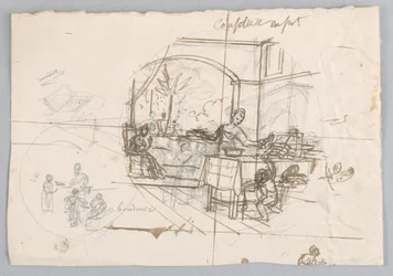 Design for a Painted Porcelain Plate, Confiture en Pot (Potted Jam) for the Dessert Service