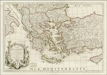 1780 Map - Map of Greece Drawn from a Large Number of Ancient and New Memoirs, Including Those of Messrs. Whele and Tournefort