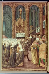 Priam before the tomb of Hector in the Temple of Apollo, from the 