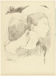 Two Heads of Martyrs or Boys with Nimbus