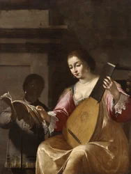 Woman Playing a Lute