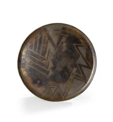 Charger in brown and silver patinated Dinanderie, c.1914