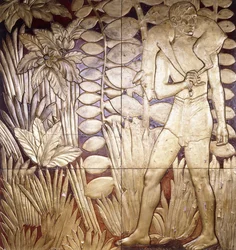 Four Lacquered and Gilt Wood Panels from 