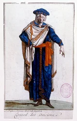Illustration Depicting the Uniform of a Member of the Directoire, Directory