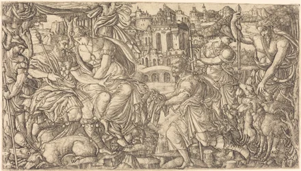 A King and Diana Receiving Huntsmen