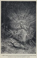 After a while, it seemed as if the branches of the trees parted over her head, and that the mild eyes of angels looked down upon her