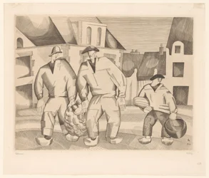 Three Sailors in a Street