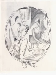Illustration of two coquettes and a gentleman