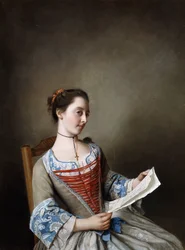 La Belle Liseus: Portrait of Miss Susanna Lewis, Seated, in the Costume of a Lyonnaise Peasant