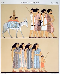 Fresco of the Tomb of Nevothph at Beni-Hassan-El-Qadim (Beni Hasan), 1835-45