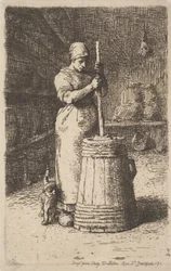 Woman Churning Butter, 1855-56