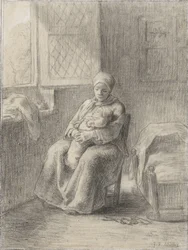 Seated Woman with Baby by an Open Window