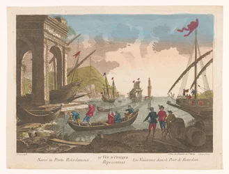 View of Boats and Ships in the Harbor of Rotterdam