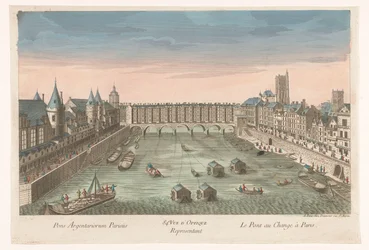 View of the Pont au Change over the Seine in Paris