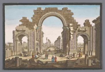 View of the Ruins of the Arch of the Colonnade at Palmyra, Seen from the East