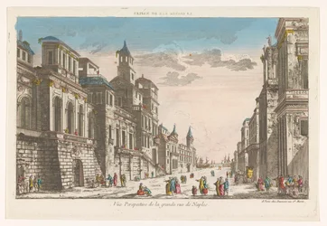 View of a Street Towards the Sea in Naples