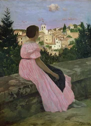 The Pink Dress, or View of Castelnau-le-Lez, Hérault, 1864