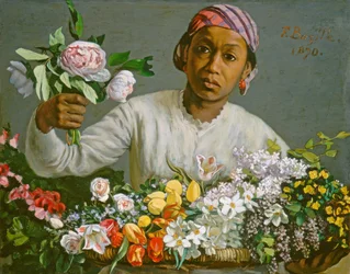 Young Woman with Peonies