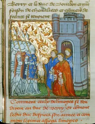 Three Magistrates of Limoges Present the Keys of the Town to the Duke of Berry
