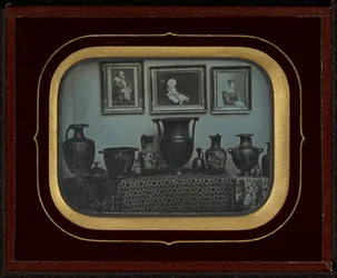 Still Life of Greek Vases and Three Paintings
