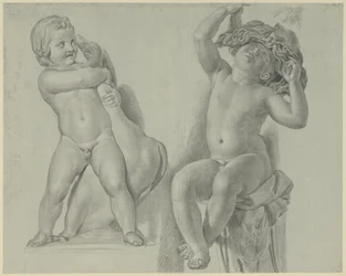 Two Studies of Sculptures of Children