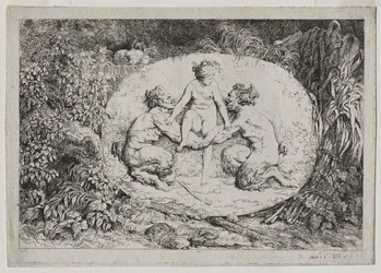 Bacchanales: Nymph Supported by Two Satyrs