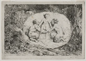 Bacchanales: Nymph Supported by Two Satyrs