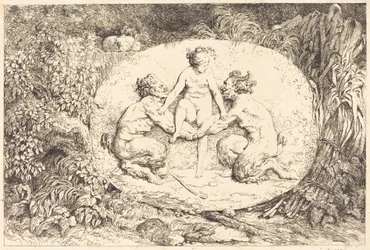 Nymph Supported by Two Satyrs