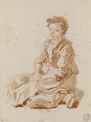 Small Girl Sitting on the Ground
