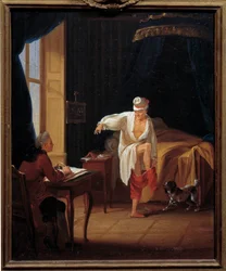 Voltaire dictating to his secretary Collini at Ferney