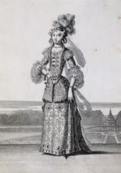Female ballet costumes, engraving by Jean Berain the Elder, France