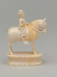 White knight, chess piece, India, c.1820