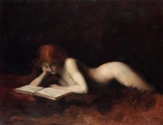 Reclining Nude Woman Reading a Book