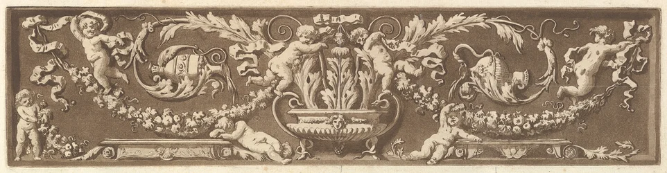 Ornamental Frieze with Putti, Acanthus Leaves, and Garlands of Fruit