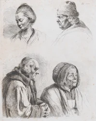 Study of Four Heads, 1770