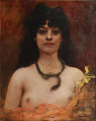 Orientalist Portrait of a Nude Lady, Bust Length