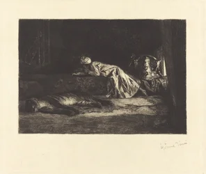 Oriental Interior with Sleeping Tiger