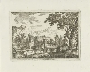 Stone Buildings by a River