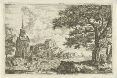 Fishermen by a Church on a Coast
