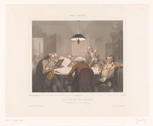 Seven Men Reading at a Table